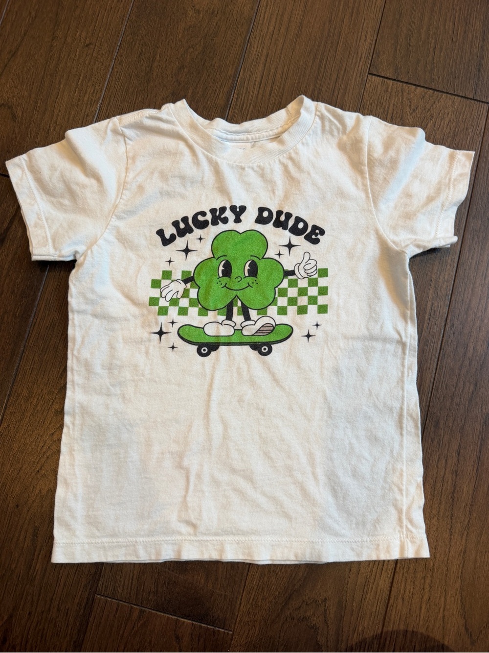 Port & Company Lucky Dude White T-Shirt Size 4t - C39-555